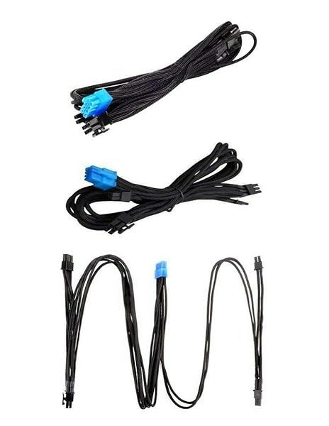 SilverStone Black Sleeved PSU Cable for PCI-E 8pin (6+2) - PP06B-2PCIE70 | High-Quality Power Solution