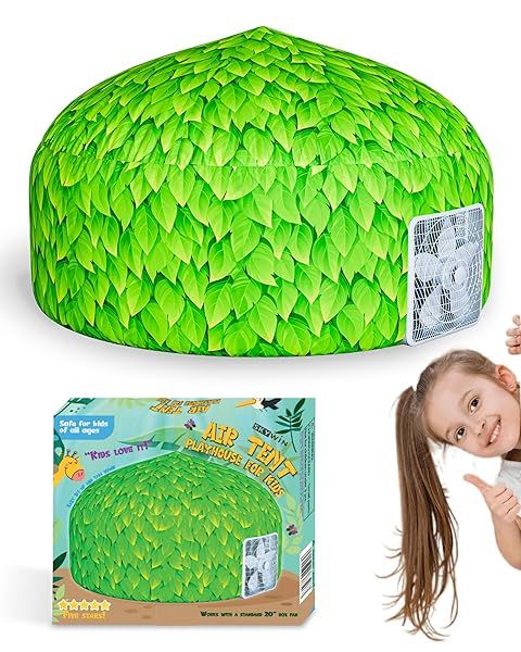 Skywin Air Tent Playhouse for Kids - Inflatable 63x40 Inch Easy Setup & Storage (Fan Not Included)