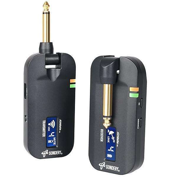 Buy Sondery 5.8GHz Wireless Transmitter Receiver System for Guitar & Instruments - 24-bit Audio, Ultra-Low Latency, Rechargeable