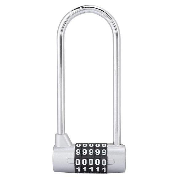 Secure Your Belongings: Sonew 5-Digit Combination Alloy Padlock for Gym & School Lockers - Re-settable U-Shape Lock