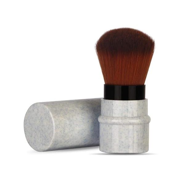 Eco-Friendly Sonew Retractable Kabuki Makeup Brush for Blush & Concealer - Sustainable, Cruelty-Free Travel Essential