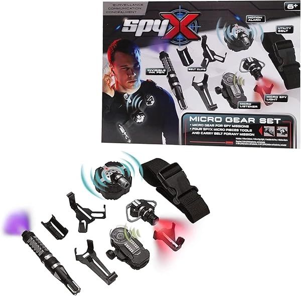 SpyX Micro Gear Set: 4 Real Spy Toys Kit with Adjustable Belt for Kids - Perfect for Junior Secret Agents & Detectives!
