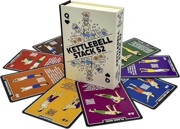 Stack 52 Kettlebell Exercise Cards: Fun Home Workout Game with Video Instructions & Conditioning Drills