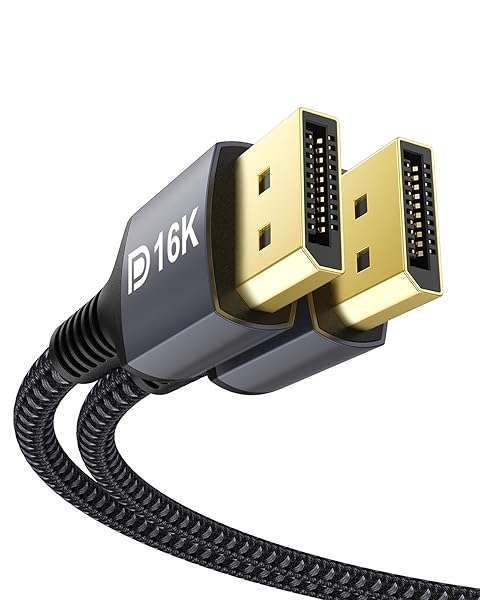 Stouchi 16K DisplayPort Cable 6.6FT - 80Gbps, 8K@240Hz, HBR3, FreeSync & G-Sync Compatible