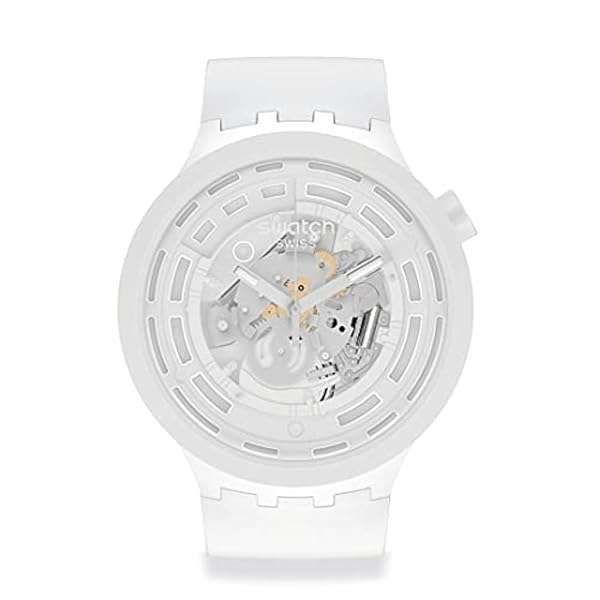 Swatch C-WHITE Unisex Watch SB03W100: Stylish, Versatile Timepiece for Every Occasion