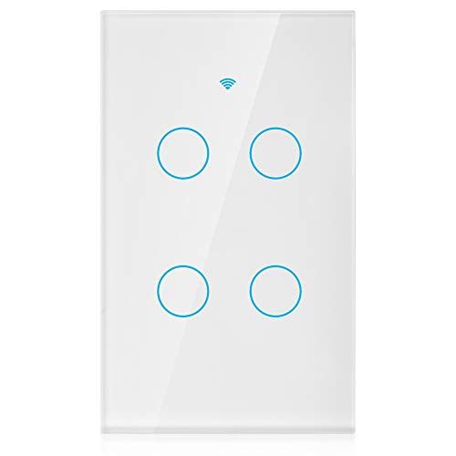 Highly Sensitive Remote Switch for Google - 4 Way AC Control with Touch Keys (White)