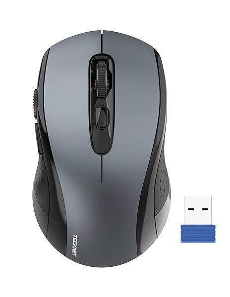 TECKNET Wireless Mouse: 2.4G, 4800 DPI, Silent, 6 Buttons, 18-Month Battery - Perfect for Laptops & Chromebooks