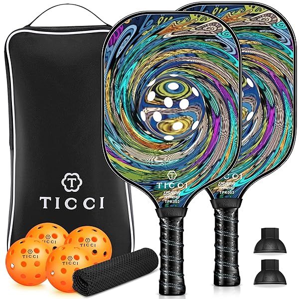 Buy TICCI Pickleball Paddle Set - USAPA Approved Graphite Rackets, 4 Balls & Carry Bag for Beginners & Pros