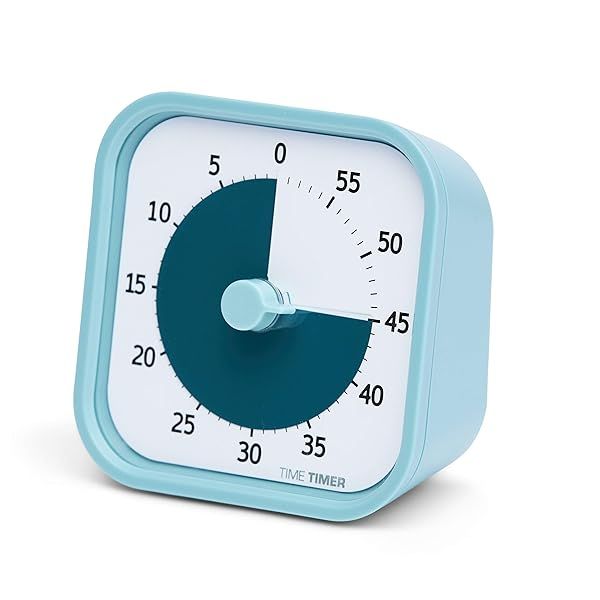 TIME TIMER Home MOD: 60-Minute Visual Timer for Kids & Home - Silent Study Tool in Lake Day Blue