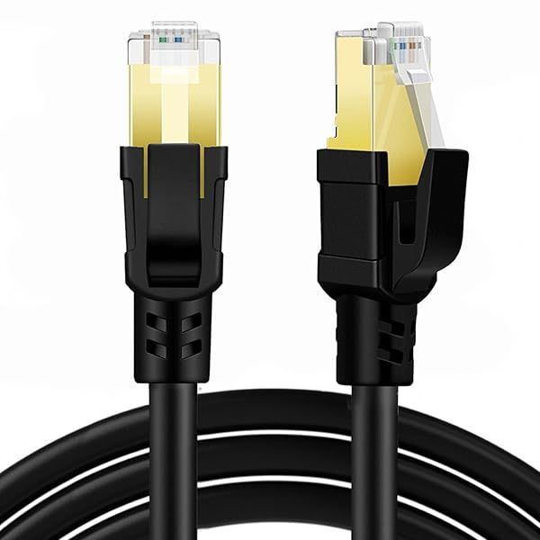High-Speed TNP CAT 8 Ethernet Cable 15ft - 40 Gbps, 2000MHz, Gold Plated, Shielded LAN Network Patch Cord