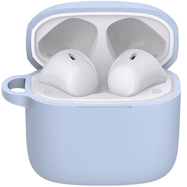 TOZO A3 Silicone Case: Shockproof Soft Skin Cover for Earbuds with LED & Keychain - Blue