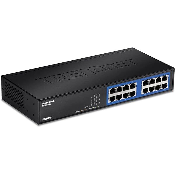 Buy TRENDnet TEG-S16DG 16-Port Unmanaged Gigabit Switch - Fast Ethernet Splitter with 32 Gbps Capacity & Lifetime Protection