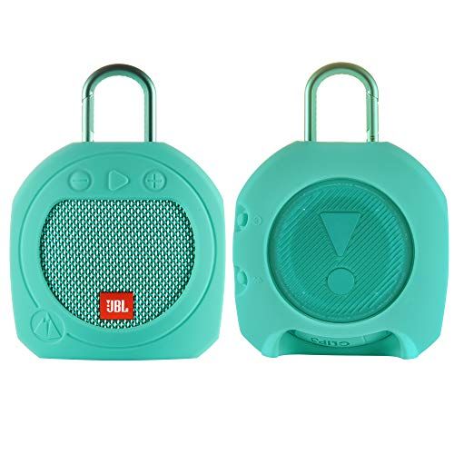 TXEsign Teal Silicone Case for JBL Clip 3 - Waterproof Stand Up Protection