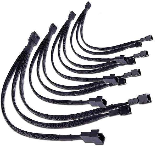 TeamProfitcom 4 Pin PWM Fan Splitter Cable - 1 to 3 Y Adapter for PC CPU Fans (10 inches, 4 Pack)
