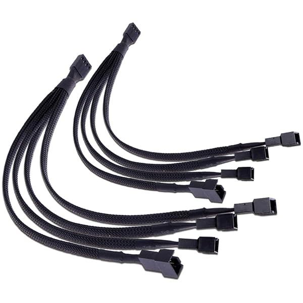 TeamProfitcom 4 Pin PWM Fan Splitter Cable - 2 Pack Braided Y Adapter for Desktop CPU Fans (10 inches)