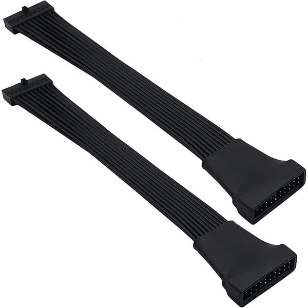 TeamProfitcom Small Mini USB 3.0 19/20 Pin Internal Low Profile Extension Header Adapter Cable for Motherboard 6 inches (2 Pack)