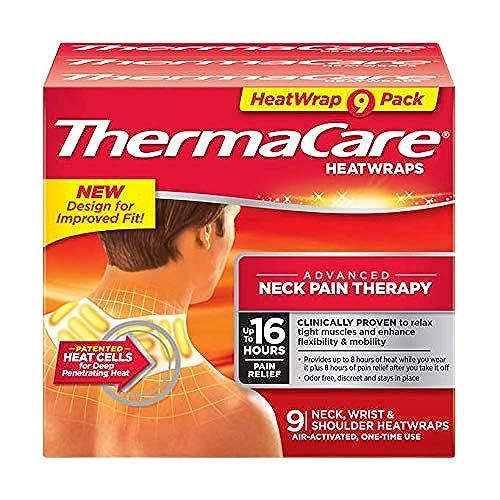 ThermaCare Neck Pain Therapy: 9 Air-Activated Heat Wraps for 16 Hours of Relief