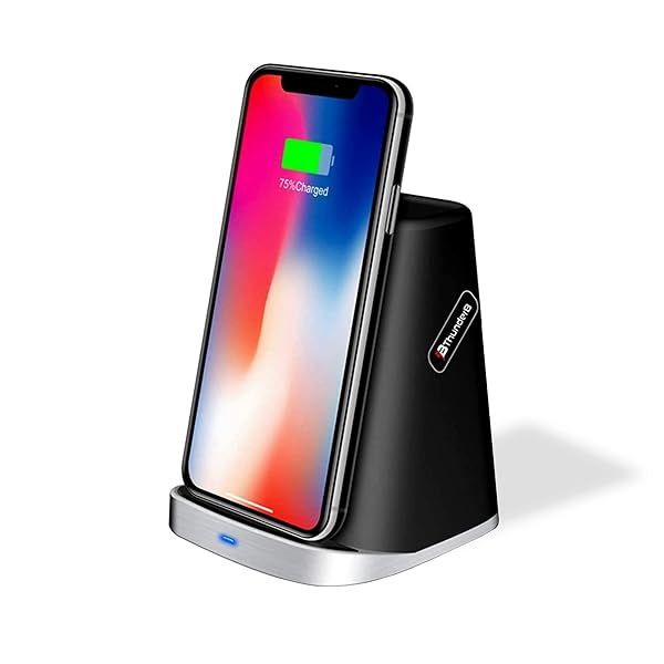 Thunderb Wireless Charger Stand: Fast Charging Dock for iPhone 14, 13, 12, 11 & Samsung S23, S22, S21 - Accessories Holder Included