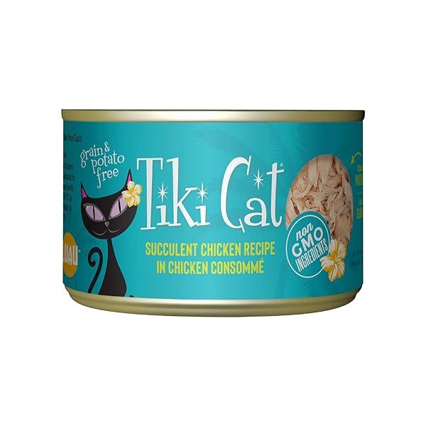 Tiki Cat Luau Grain-Free Wet Food for Cats & Kittens - Low-Carb Chicken in Consomme, 6oz, 8pk