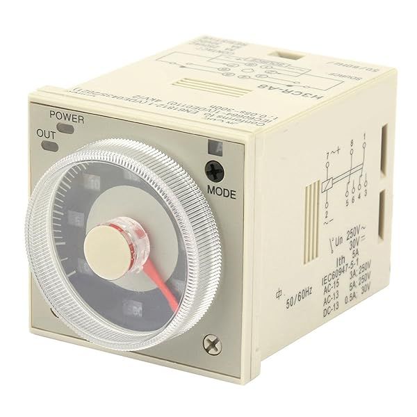 Adjustable H3CR-A8 Time Relay: 1.2s to 300h Delay, 8 Pin AC100-240V, Easy Knob Control