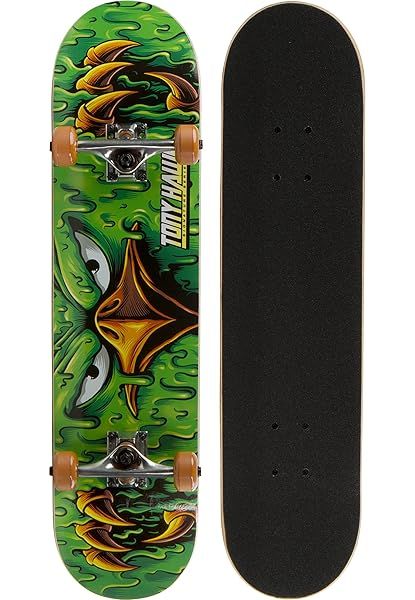 Tony Hawk 31-Inch Skateboard: Signature Series 2, 9-Ply Maple Deck for Cruising, Tricks & Downhill - Slime Hawk Edition