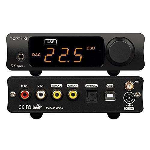 Buy Topping DX3 Pro+ ES9038Q2M Bluetooth DAC & AMP - DSD512, LDAC, NFCA Headphone Amplifier (Black)