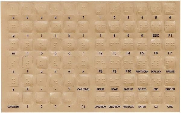 Transparent Braille Keyboard Overlays for Visually Impaired - Durable Lexan & 3M Adhesive for Windows PC