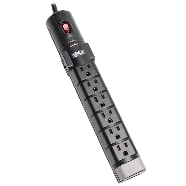 Tripp Lite 8 Outlet Surge Protector Power Strip with 6ft Cord & $150K Insurance - TLP806TEL Black