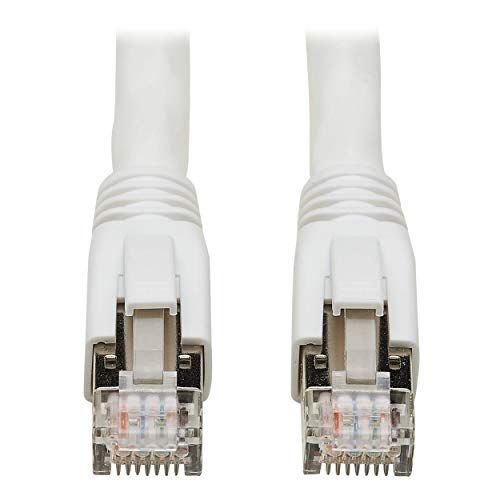 Tripp Lite Cat8 Snagless Ethernet Cable 60ft - 25G/40G Certified, 22 AWG S/FTP, PoE, White | High-Speed Network Patch Cable