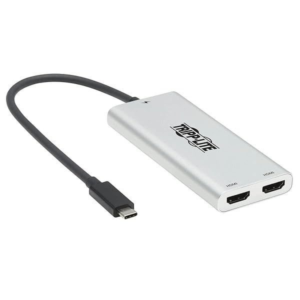 Tripp Lite Dual-Monitor Thunderbolt 3 to HDMI Adapter - 4K @ 60Hz, HDCP 2.2, Windows & macOS Compatible
