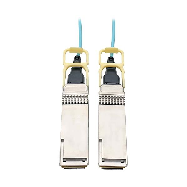 Tripp Lite QSFP28 to QSFP28 Active Optical Cable 10m - 100 GbE AOC, Aqua | High-Speed Networking Solution