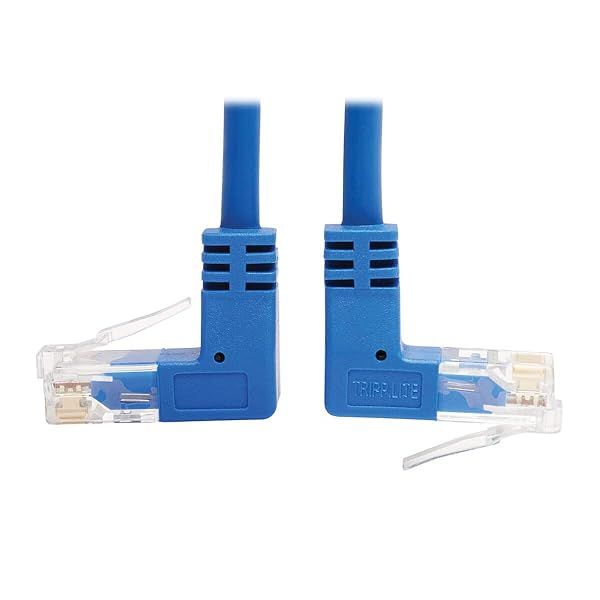 Tripp Lite 1ft Up/Down Angle Cat6 Ethernet Cable - Slim UTP Gigabit Network Patch, Blue (N204-S01-BL-UD)