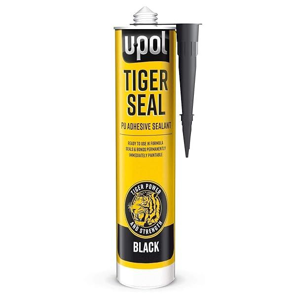 U-Pol 0727 Black Tiger Seal Adhesive/Sealant - 310ml Cartridge for Strong Bonding