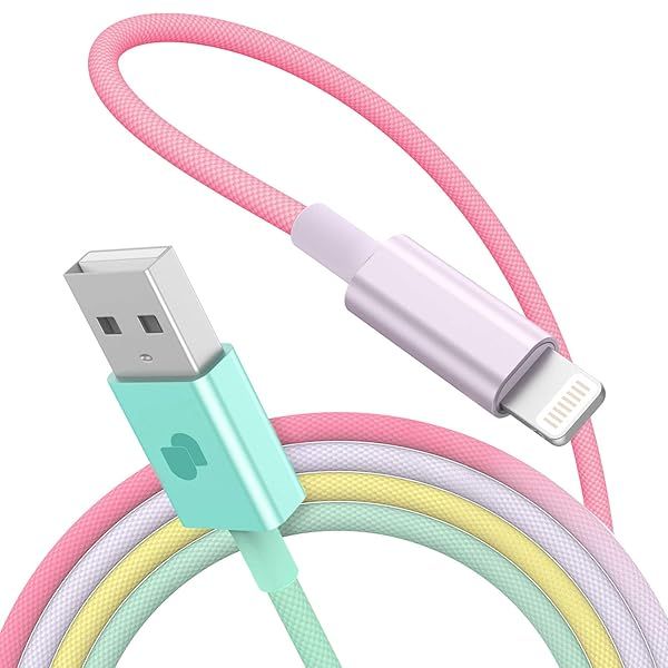 UMETRAVEL MFi Certified Lightning Cable - 3.3ft Nylon Braided iPhone Charger (Rainbow) for Fast Charging & Durability