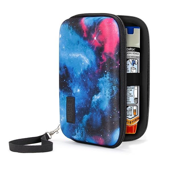 USA GEAR Hard Shell EpiPen Case - Water Resistant, Zippered, Fits 2 EpiPens & More - Ideal for Allergy Meds & Inhalers