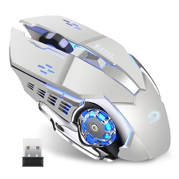 Uciefy Q85 Wireless Gaming Mouse: Ergonomic, 2.4G, LED Lights, 3 DPI Settings, Rechargeable & Silent - Perfect for Gamers!