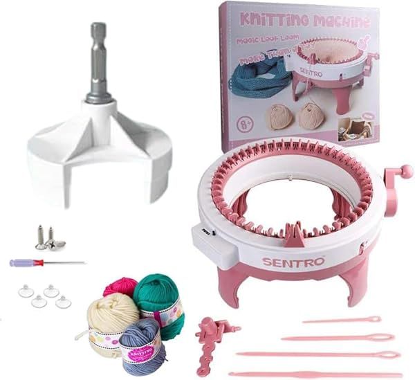 Umootek SENTRO 48-Needle Knitting Machine: Smart Weaving Loom with Row Counter & Electric Power Adapter