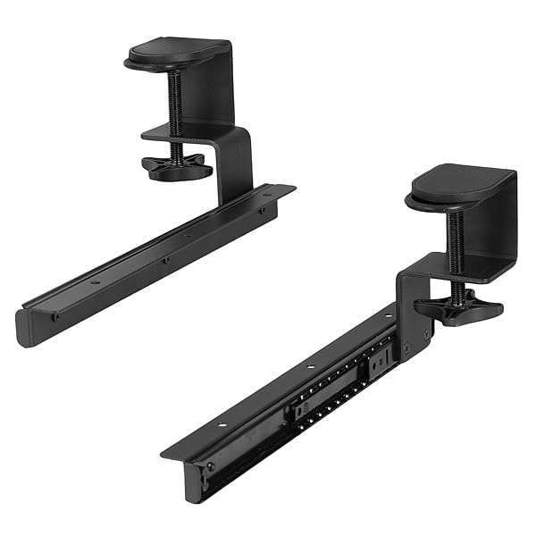 VIVO 12-Inch Rail Set for DIY Wooden Keyboard Trays - C-Clamp Mount Slider Track (MOUNT-RAIL02)