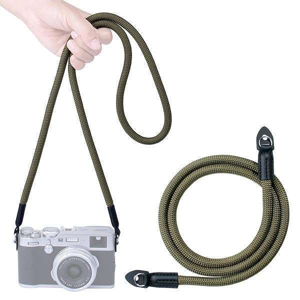 VKO Climbing Rope Camera Strap for DSLR & Mirrorless - 120cm Green Neck & Shoulder Support