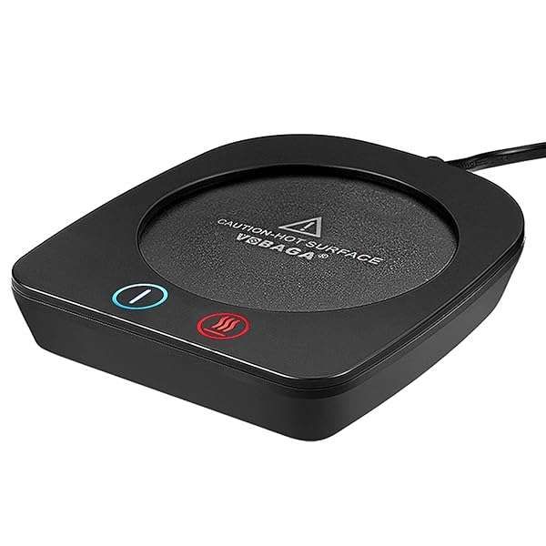 VOBAGA Mug Warmer: 3 Temp Settings for Coffee, Tea & More - Auto Shut Off for Office Use