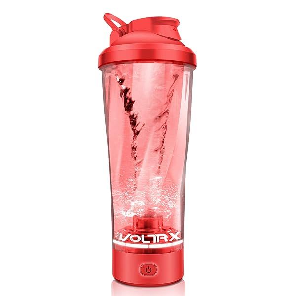 VOLTRX Premium Electric Protein Shaker Bottle - BPA Free, 24 oz Vortex Mixer, USB C Rechargeable for Perfect Protein Shakes