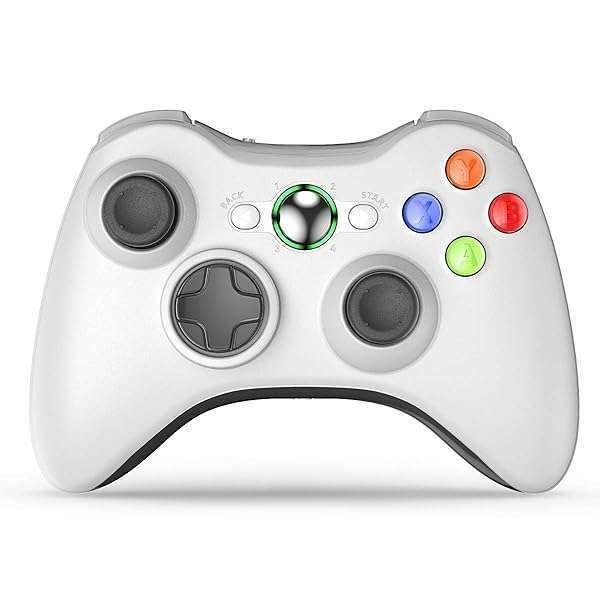 VOYEE Wireless Controller for Xbox 360 & Windows 11/10/8/7 - Upgraded Joystick with Dual Vibration (White)