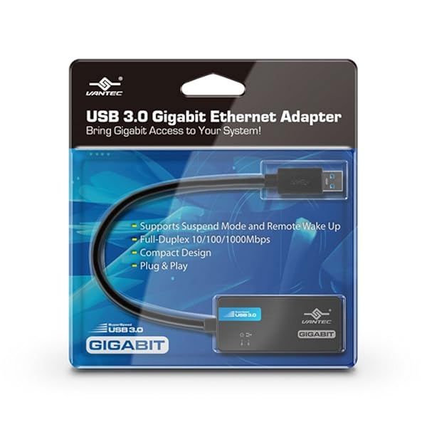 Vantec USB 3.0 Gigabit Ethernet Adapter (CB-U300GNA) - Fast, Reliable Networking Solution