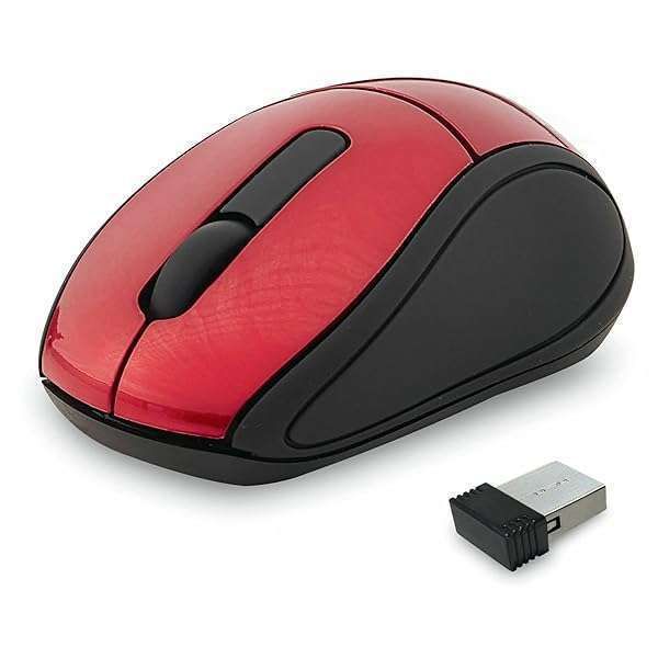 Verbatim 2.4G Wireless Mini Travel Mouse for Mac & PC - Compact Red Design with Nano Receiver
