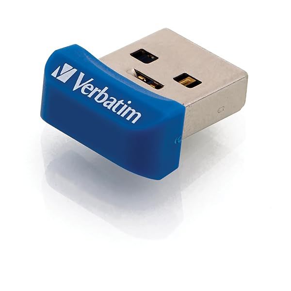Verbatim 32GB Store 'n' Stay Nano USB 3.2 Flash Drive - Snag-Free Low Profile Thumb Drive in Blue