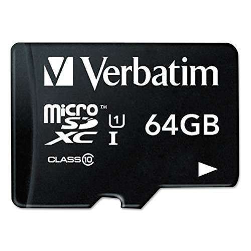 Verbatim 64GB Premium MicroSDXC Card with Adapter - UHS-I V10 U1 Class 10 for Fast Performance