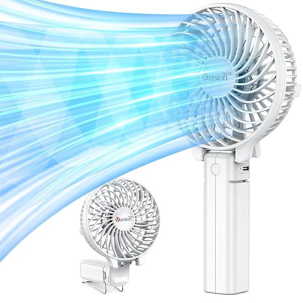 VersionTECH Mini Portable Fan: USB Rechargeable Handheld Desk Fan for Travel & Home Cooling
