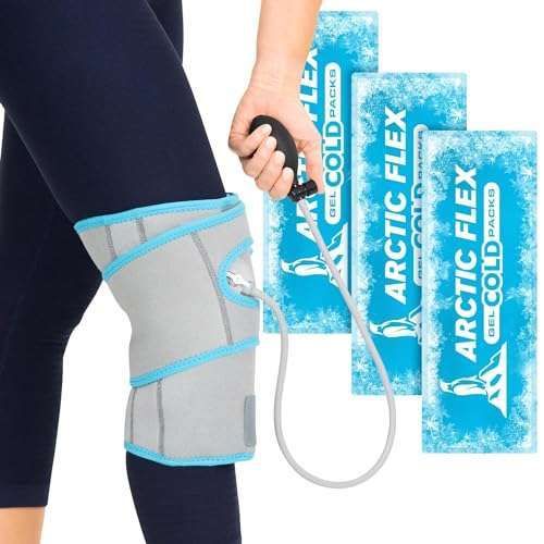 Vive Compression Knee Ice Wrap: Reusable Hot/Cold Therapy Brace for Fast Pain Relief & Sports Injury Recovery