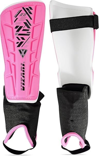 Vizari Malaga Kids Soccer Shin Guards - Lightweight, Breathable Protective Gear in Pink | XX-Small Youth Soccer Equipment