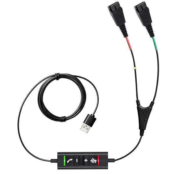 VoiceJoy USB-Y QD Training Cable for Jabra QD Headsets - Enhance Your Audio Experience